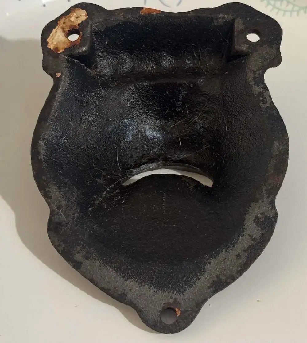 Vintage Cast Iron Wall-Mounted Bottle Opener--Bull Dog Face-1920s